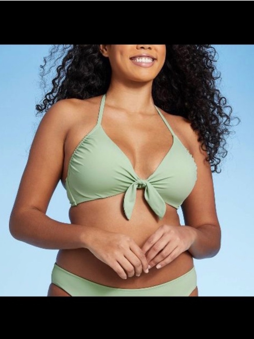 Halter Bikini Top in Green